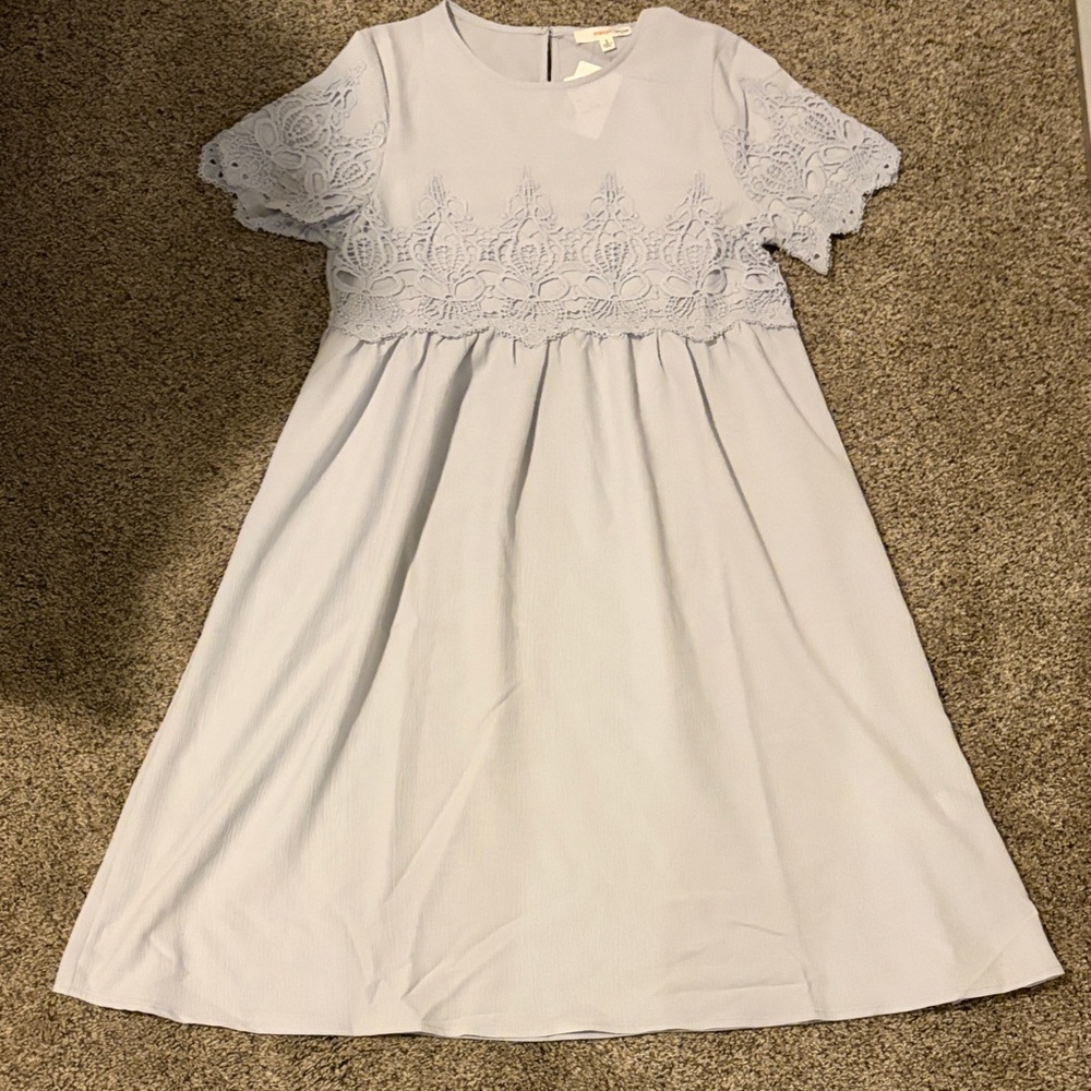 Orange Creek Women's Lace Midi Dress in Light Blue